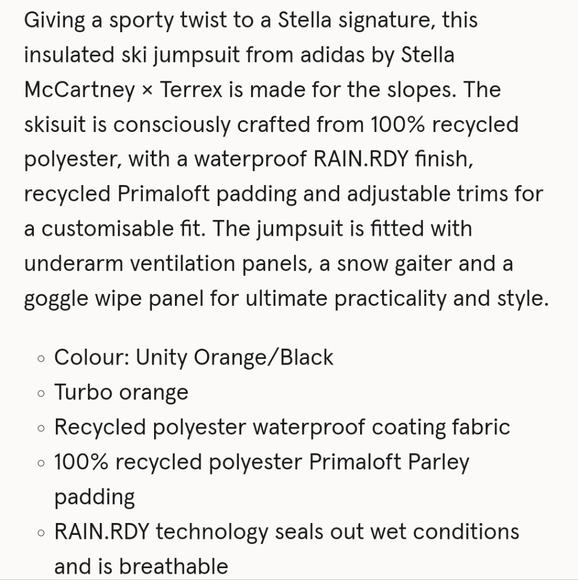 NWT Women's ADIDAS STELLA MCCARTNEY SNOW JUMPSUIT - Picture 13 of 14